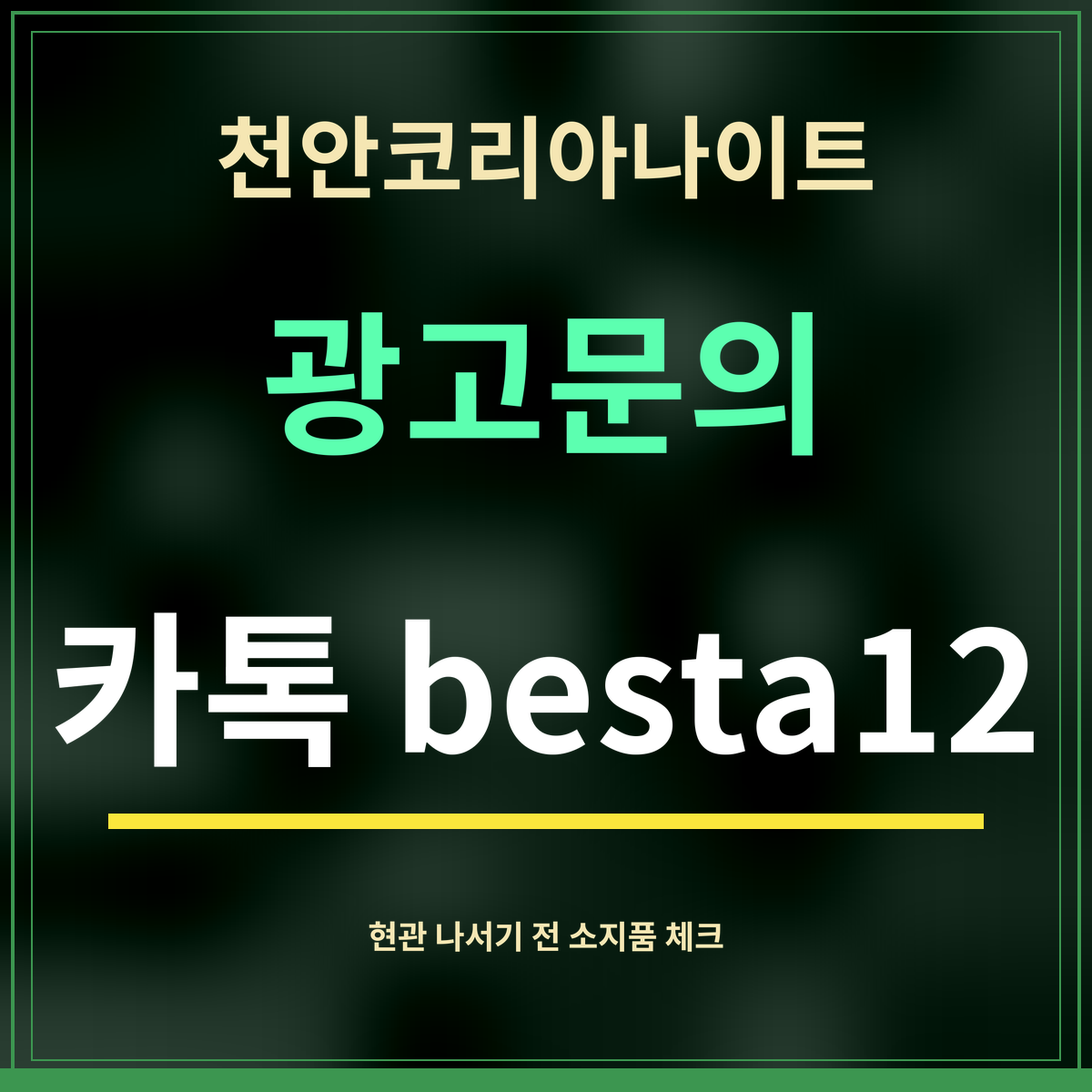 천안코리아나이트 · 광고문의 · 카톡 besta12